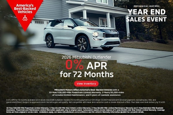 2026 Mitsubishi Outlander - 0% APR for 72 Months